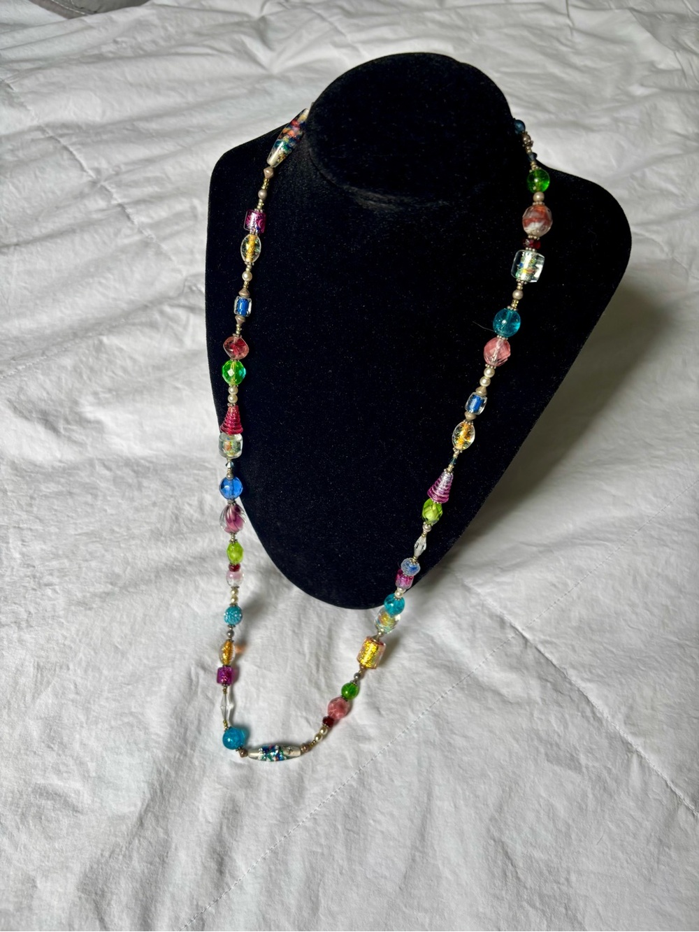 Vintage lampwork beaded necklace.